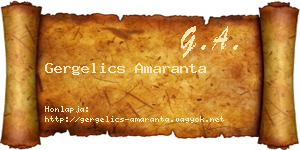 Gergelics Amaranta névjegykártya